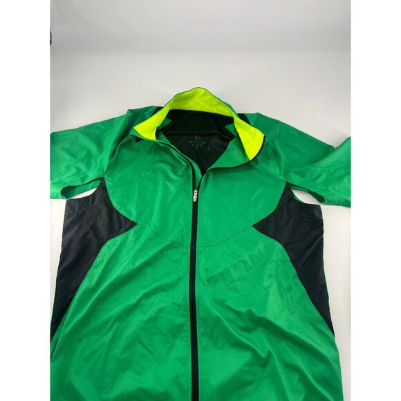 Pearl Izumi Jacket Womens Medium Green Yellow Full Zip Cycling Sportswear Active - Picture 7 of 11